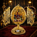 Bejeweled Orthodox Church Easter Egg Golden Figurine