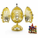 Bejeweled Orthodox Church Easter Egg Golden Figurine