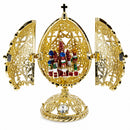 Bejeweled Orthodox Church Easter Egg Golden Figurine