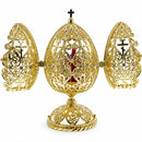 Bejeweled Orthodox Church Easter Egg Golden Figurine