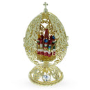 Bejeweled Orthodox Church Easter Egg Golden Figurine