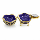 Bejeweled Purple Enamel Egg Figurine with Clock