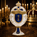 Pearls on White Enamel Royal Inspired Easter Egg 3.75 Inches