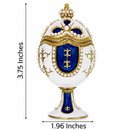 Pearls on White Enamel Royal Inspired Easter Egg 3.75 Inches