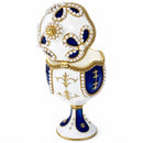 Pearls on White Enamel Royal Inspired Easter Egg 3.75 Inches