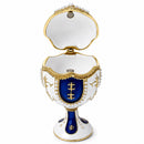 Pearls on White Enamel Royal Inspired Easter Egg 3.75 Inches