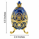 Blue Jewel Royal Inspired Easter Egg 4.5 Inches