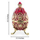 Red Royal Jeweled Inspired Imperial Easter Egg 4.5 Inches