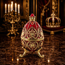 Red Royal Jeweled Inspired Imperial Easter Egg 4.5 Inches