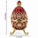 Red Royal Jeweled Inspired Imperial Easter Egg 4.5 Inches