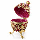 Red Royal Jeweled Inspired Imperial Easter Egg 4.5 Inches