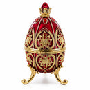 Red Royal Jeweled Inspired Imperial Easter Egg 4.5 Inches