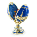 The City Blue Enamel Royal Inspired Easter Egg 2.75 Inches