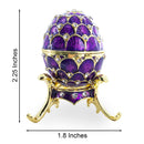 Jeweled Golden Arches on Purple Enamel Royal Inspired Imperial Easter Egg 2.25 Inches