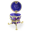 Jeweled Golden Arches on Purple Enamel Royal Inspired Imperial Easter Egg 2.25 Inches