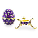 Jeweled Golden Arches on Purple Enamel Royal Inspired Imperial Easter Egg 2.25 Inches