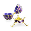 Jeweled Golden Arches on Purple Enamel Royal Inspired Imperial Easter Egg 2.25 Inches