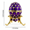 Jeweled Golden Arches on Purple Enamel Royal Inspired Imperial Easter Egg 2.25 Inches