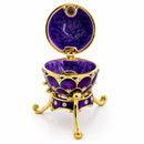 Jeweled Golden Arches on Purple Enamel Royal Inspired Imperial Easter Egg 2.25 Inches