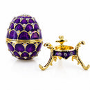 Jeweled Golden Arches on Purple Enamel Royal Inspired Imperial Easter Egg 2.25 Inches