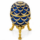 Blue Enamel Pinecone Royal Inspired Imperial Easter Egg with Clock