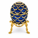 Blue Enamel Pinecone Royal Inspired Imperial Easter Egg with Clock