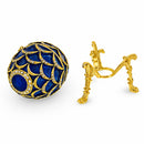 Blue Enamel Pinecone Royal Inspired Imperial Easter Egg with Clock