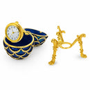Blue Enamel Pinecone Royal Inspired Imperial Easter Egg with Clock