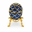 Blue Enamel Pinecone Royal Inspired Imperial Easter Egg with Clock