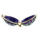 Purple Garden Flowers Royal Inspired Metal Easter Egg 2.75 Inches