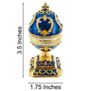 Blue Enamel Scrolls Royal Inspired Easter Egg