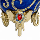 Jeweled Royal Elephant Egg Figurine 7.5 Inches
