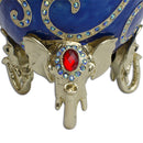 Jeweled Royal Elephant Egg Figurine 7.5 Inches