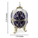 Trellis on Purple Enamel Royal Inspired Easter Egg 2.75 Inches