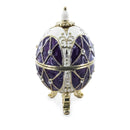 Trellis on Purple Enamel Royal Inspired Easter Egg 2.75 Inches