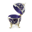 Trellis on Purple Enamel Royal Inspired Easter Egg 2.75 Inches