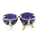 Trellis on Purple Enamel Royal Inspired Easter Egg 2.75 Inches