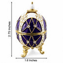 Trellis on Purple Enamel Royal Inspired Easter Egg 2.75 Inches