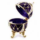Trellis on Purple Enamel Royal Inspired Easter Egg 2.75 Inches