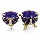 Trellis on Purple Enamel Royal Inspired Easter Egg 2.75 Inches