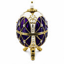 Trellis on Purple Enamel Royal Inspired Easter Egg 2.75 Inches