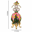 1898 Lilies of the Valley Royal Imperial Metal Easter Egg in Pink