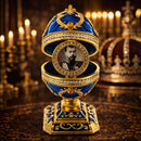 Blue Enamel Scrolls Royal Inspired Easter Egg