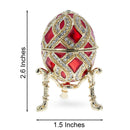 Red Enamel with Clock Surprise Royal Inspired Imperial Egg