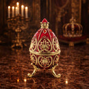 Red Royal Jeweled Inspired Imperial Easter Egg 4.5 Inches