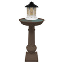Modern Round Cast Aluminum Metal 40-in Bird Bath and Bird Feeder Combo