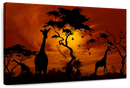 Silhouetted African Giraffes Wall Art