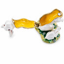 Bunny Family Jeweled Trinket Box Figurine