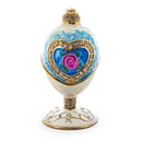 Rose in Crystal Valentine's Heart Royal Inspired Easter Egg 3.25 Inches
