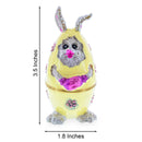 Bunny in the Easter Egg Metal Trinket Box Figurine